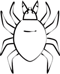 筆書き昆虫単品アイコン　ダニ