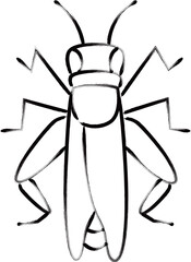 筆書き昆虫単品アイコン　トノサマバッタ