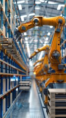 Automated warehouse robotics at work