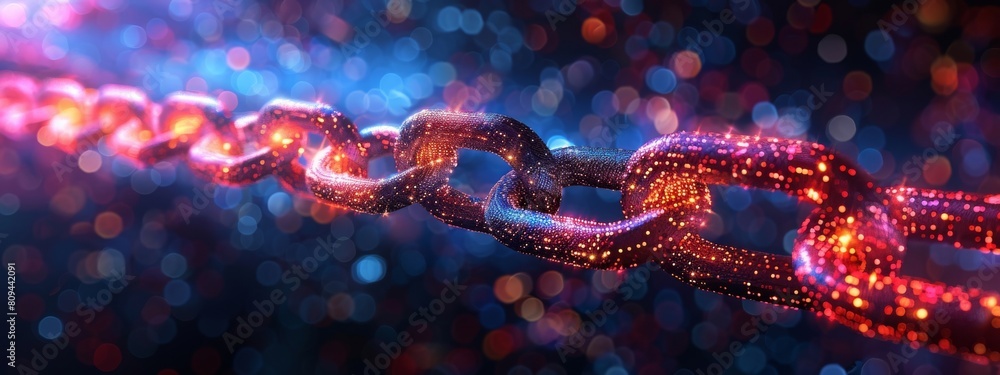 Poster blockchain being used for secure voting in a digital election, styled as straightforward and clean