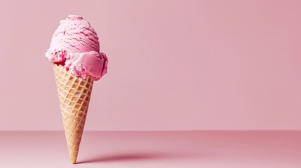 Hand Holding Pink Ice Cream Cone