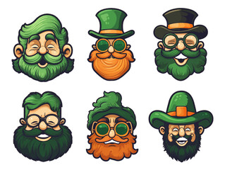 St. Patricks Day vector design elements set. St Patricks day traditional symbol set illustration cut out isolated background.