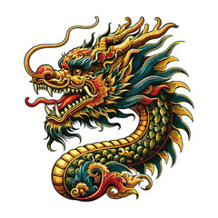 Fototapeta premium oriental dragon head vector