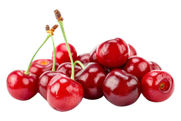A pile of fresh, red cherries.