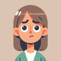 Obraz premium cartoon of a woman with an expression of doubt