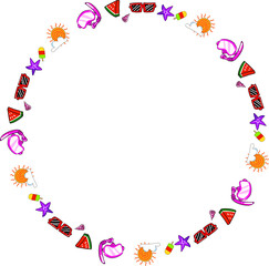 The summer border line for holiday or travel concept