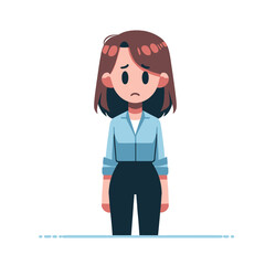 Cartoon of a person standing with a disappointed facial expression