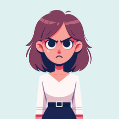 cartoon of a woman with an upset expression