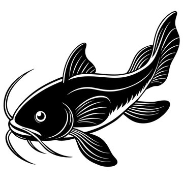 recommend clip art: catfish vector, catfish logo illustration, A unique Catfish Vector template. Great For Catfish Fishing Activity on white background | Vector illustration