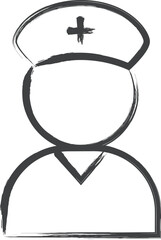 筆書き医療関連の単品イラスト　看護師