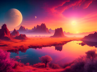 sunrise over the mountains