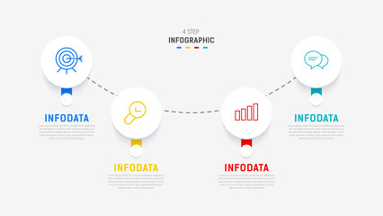 Four Step Infographic element design Vector template for presentation. process diagram and presentations step, workflow layout, banner, flow chart, info graphic vector illustration.