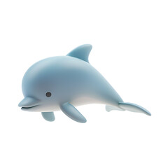 cute dolphin adorable marine mammal animal with fin and tail 3d icon realistic vector illustration. Cute aquatic wild character playful ocean underwater habitat jumping diving isolated on white