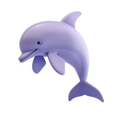 Fototapeta premium cute dolphin adorable marine mammal animal with fin and tail 3d icon realistic vector illustration. Cute aquatic wild character playful ocean underwater habitat jumping diving isolated on white