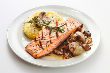 Succulent Roasted Salmon with Creamy Rosemary Polenta