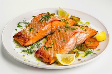 Golden-Hued Alder Roasted King Salmon with Fennel Pollen