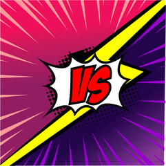 versus background comic style. versus comic text with halftone vector illustration