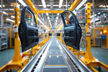 Modern Car Factory, automated car production line, Vehicle Assembly