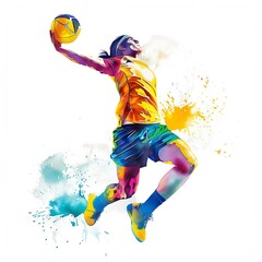 A woman playing handball