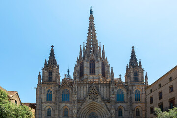 Medieval Catholic Gothic Cathedral in Barcelona