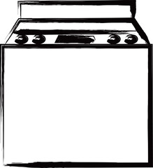 筆書き家電イラスト　洗濯機