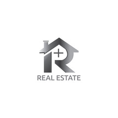 r home logo, real estate logo design, home logo,  initial r house logo