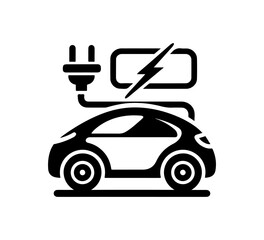  Electric vehicle car simple vector icon