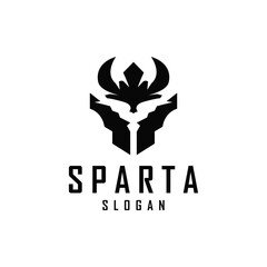 Spartan Logo, Vector Silhouette Warrior Knight Soldier Greek, Simple Minimalist Elegant Product Brand Design
