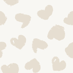 Neutral Colour Heart shape seamless pattern design