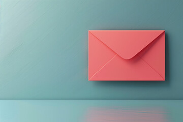 Envelope in a flat design side view office theme 3D render Complementary Color Scheme