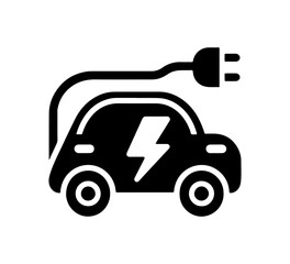  Electric vehicle car simple vector icon