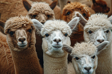 Fototapeta premium Lama pacos, Alpaca wool production.