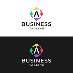 Initial A abstract people for community logo design.