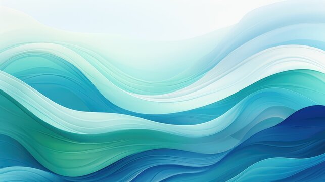 Flowing blue waves in digital silk texture