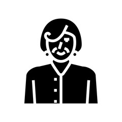 pensioner old woman glyph icon vector. pensioner old woman sign. isolated symbol illustration