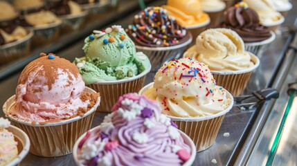 Assortment of Colorful Ice Cream