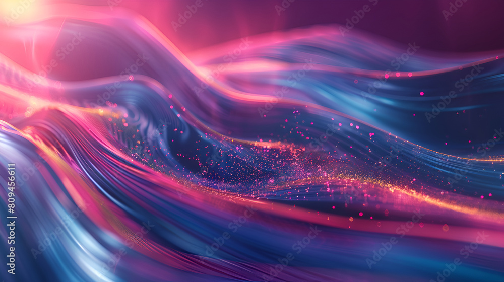 Poster abstract background with purple and blue waves, 3d render illustration,abstract violet elegant backg