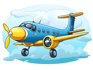 Cute plane cartoon, airplane illustration