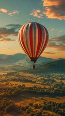 Fototapeta premium Majestic hot air balloon at sunrise