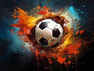 Abstract soccer ball background wallpaper for background, business, poster, banner, flyer, game concept