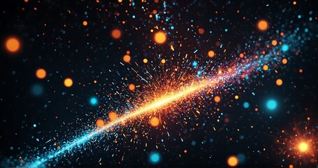 abstract particles background with light effect