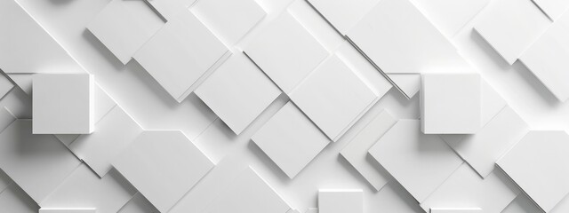 Geometric pattern of white 3D blocks