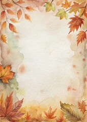 Note Page Template background with autumn season theme border