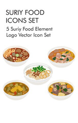 Suriy food element logo vector icon set 