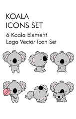 Koala element logo vector icon set 