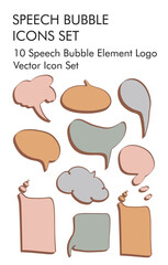 Speech bubble element logo vector icon set 
