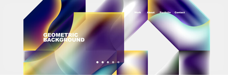 Abstract geometric shapes web design page. Vector Illustration For Wallpaper, Banner, Background, Card, Book Illustration, landing page