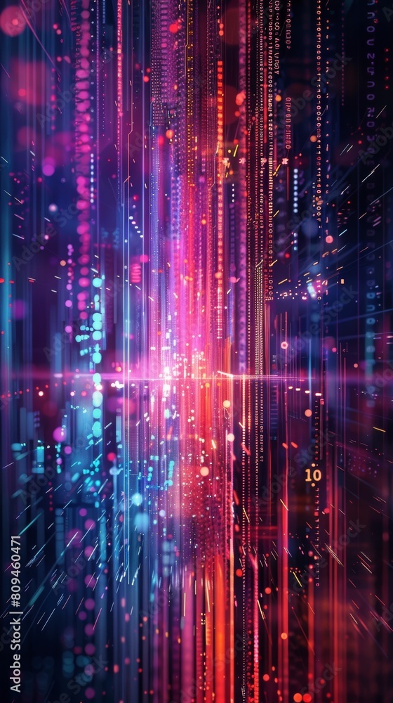Aufkleber digital data stream in cyberspace