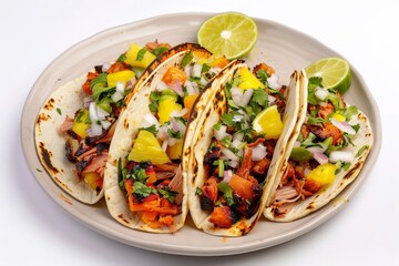 Decadent Al Pastor Tacos with Achiote-Marinated Pork and Fiery Salsa Roja