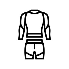 gym wear clothing line icon vector. gym wear clothing sign. isolated contour symbol black illustration